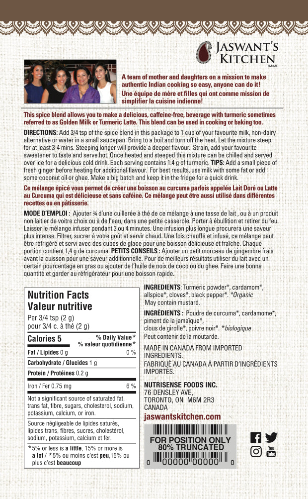 Organic Turmeric Latte Spice Blend