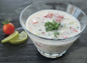 Add to plain yoghurt to make Raita